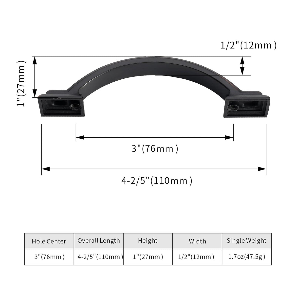 AOOTOCH 3-inch cabinet pull in bronze visible on a clean kitchen setup, easy to grip.