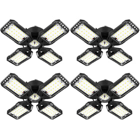 Aoretic 4-pack LED garage lights, front view, high brightness for clear visibility.