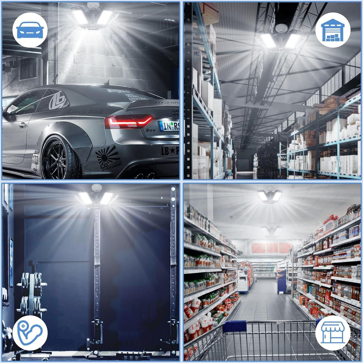 Aoretic LED shop light for workshops providing broad visibility.