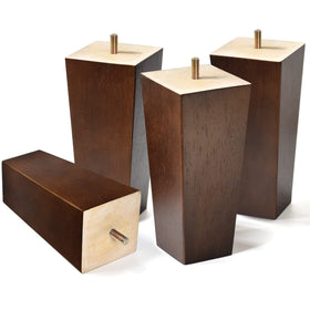 AORYVIC 6 inch sofa legs in brown finish elevating a sofa.