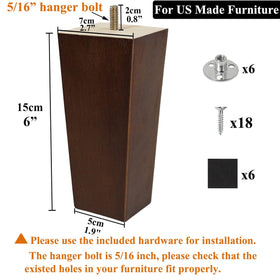 AORYVIC brown finish leg for solid support on sofas and dressers.