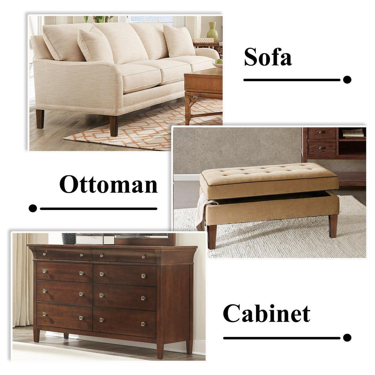 AORYVIC dresser leg 8-inch square in walnut adds height and cohesive design.