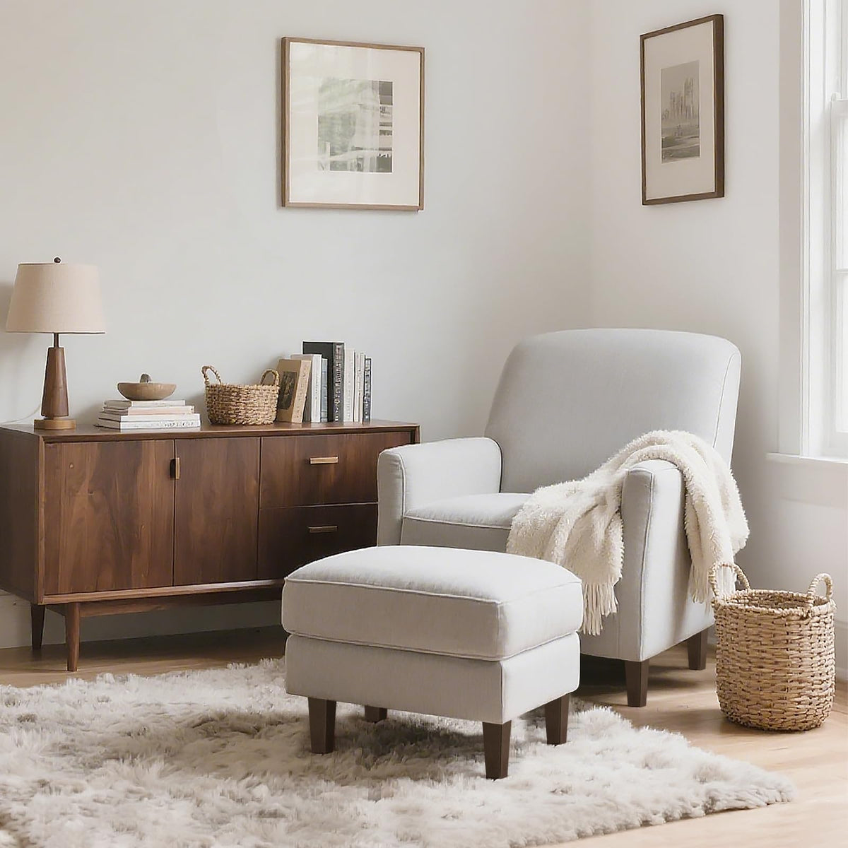AORYVIC 8-inch ottoman leg refreshes your ottoman with walnut finish.