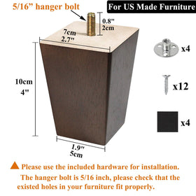 AORYVIC 4 inch chair legs with brown wood grain for enhanced support.