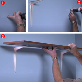 aosdanting shelf bracket used in garage to support lightweight boards.