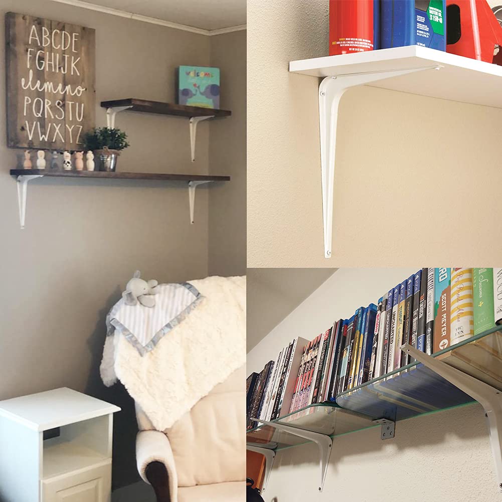 aosdanting shelf bracket installed on wall demonstrating secure support with included screws.