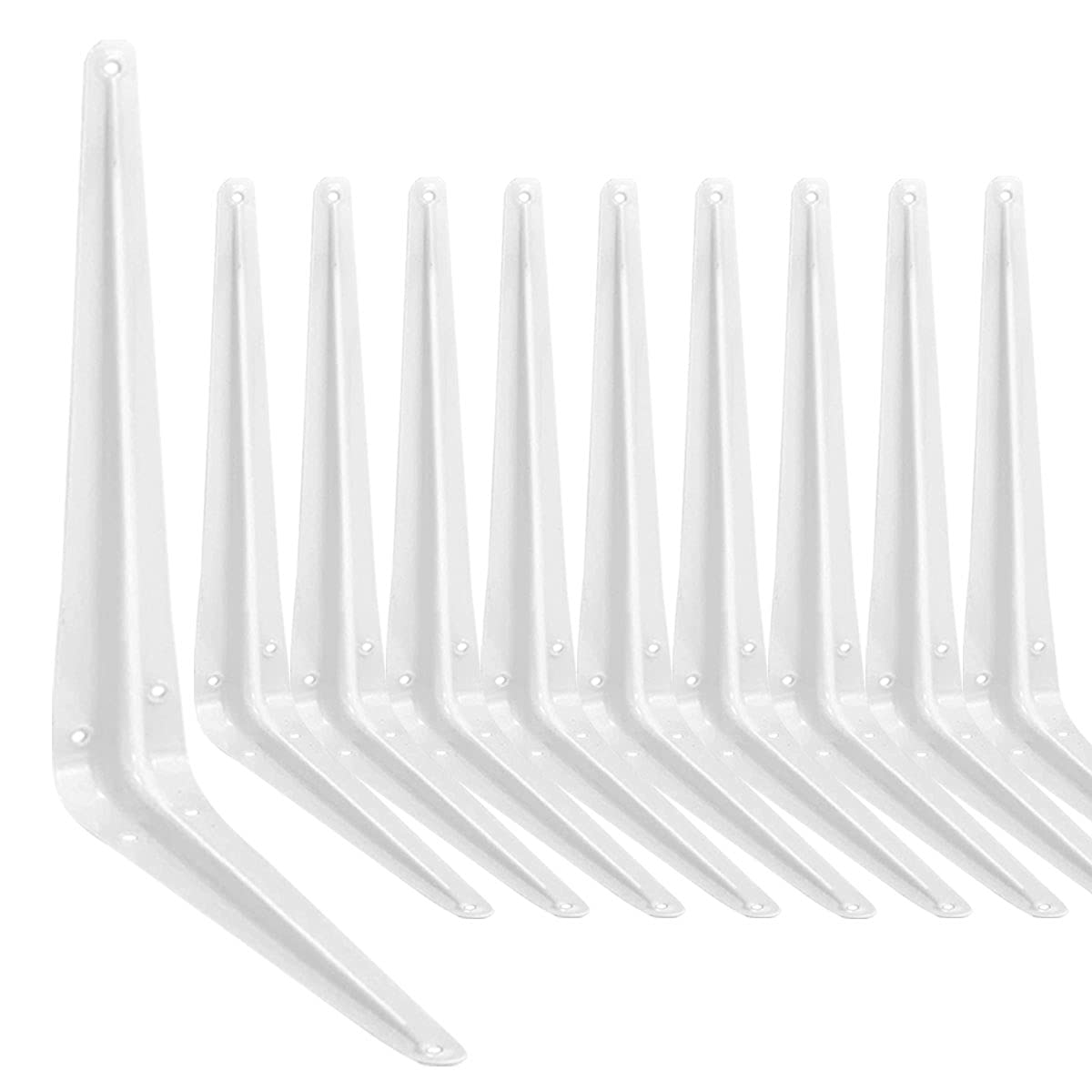aosdanting shelf bracket 12in white close-up showcasing durable steel for sturdy shelves.