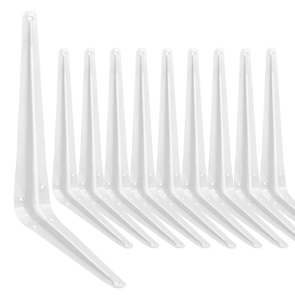 aosdanting shelf bracket 12in white close-up showcasing durable steel for sturdy shelves.