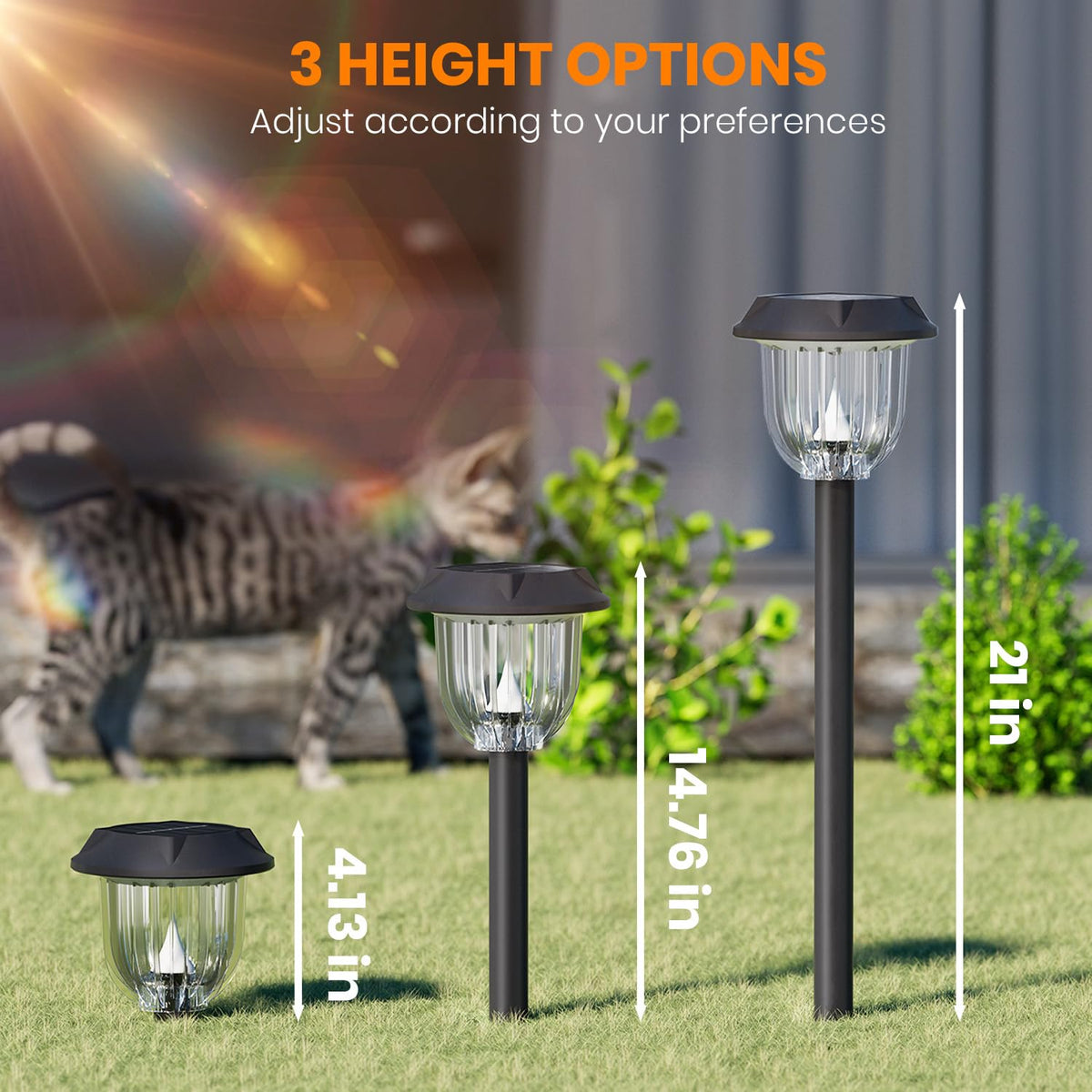 AOSEA Bright 10 Pack landscape lighting close-up highlights the solar panel and durable build.