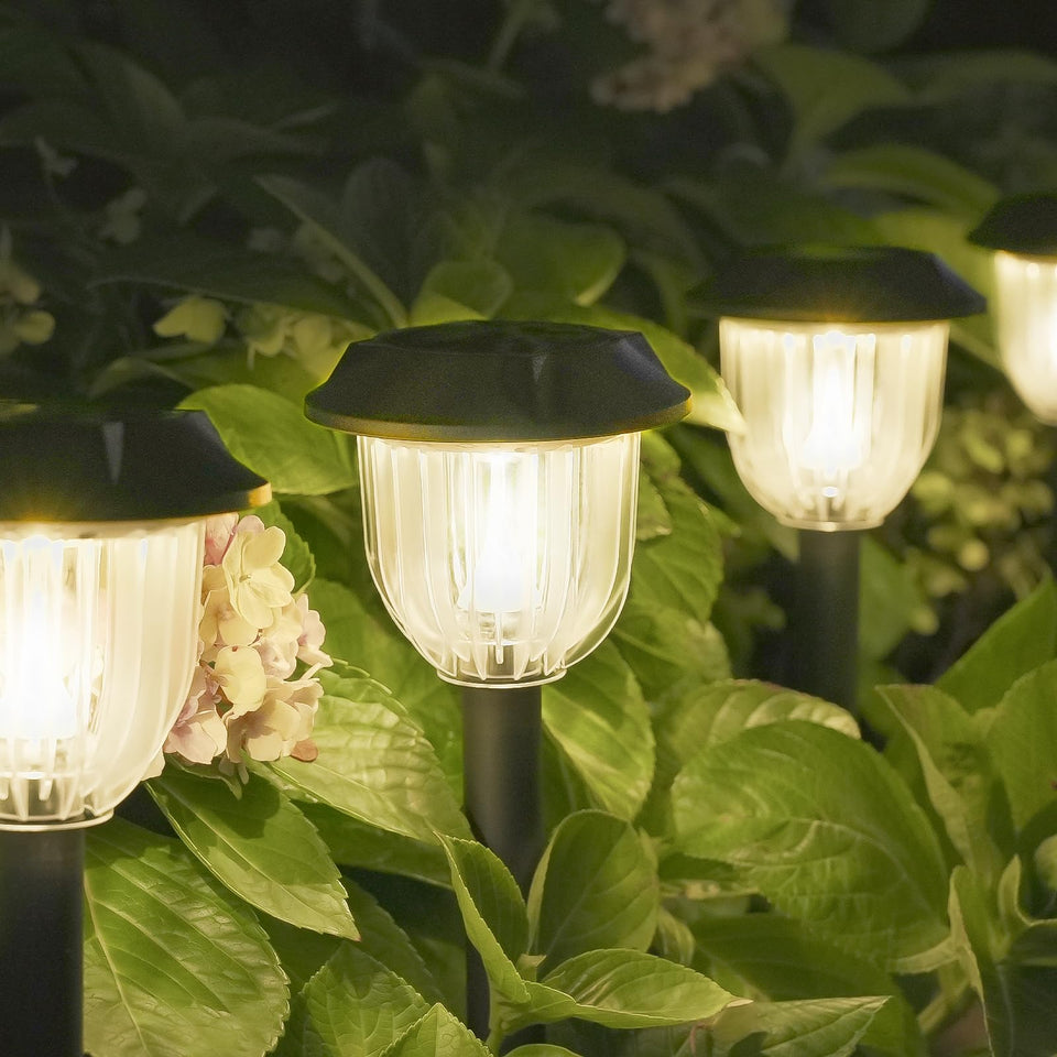 AOSEA Bright solar pathway lights illuminate outdoor walkways with a warm, inviting glow.