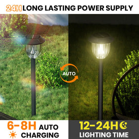 AOSEA garden pathway illumination adds a warm glow to borders and flower beds.