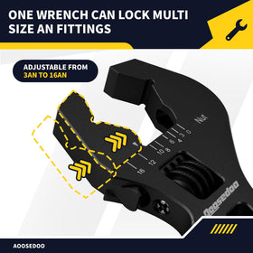 AOOSEDOO double-ended wrench with 6AN and 8AN jaws for quick sizing
