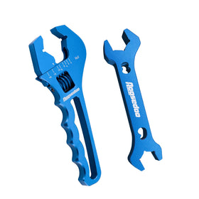AOSEODOO adjustable AN wrench in blue enables versatile 3AN-16AN fittings.