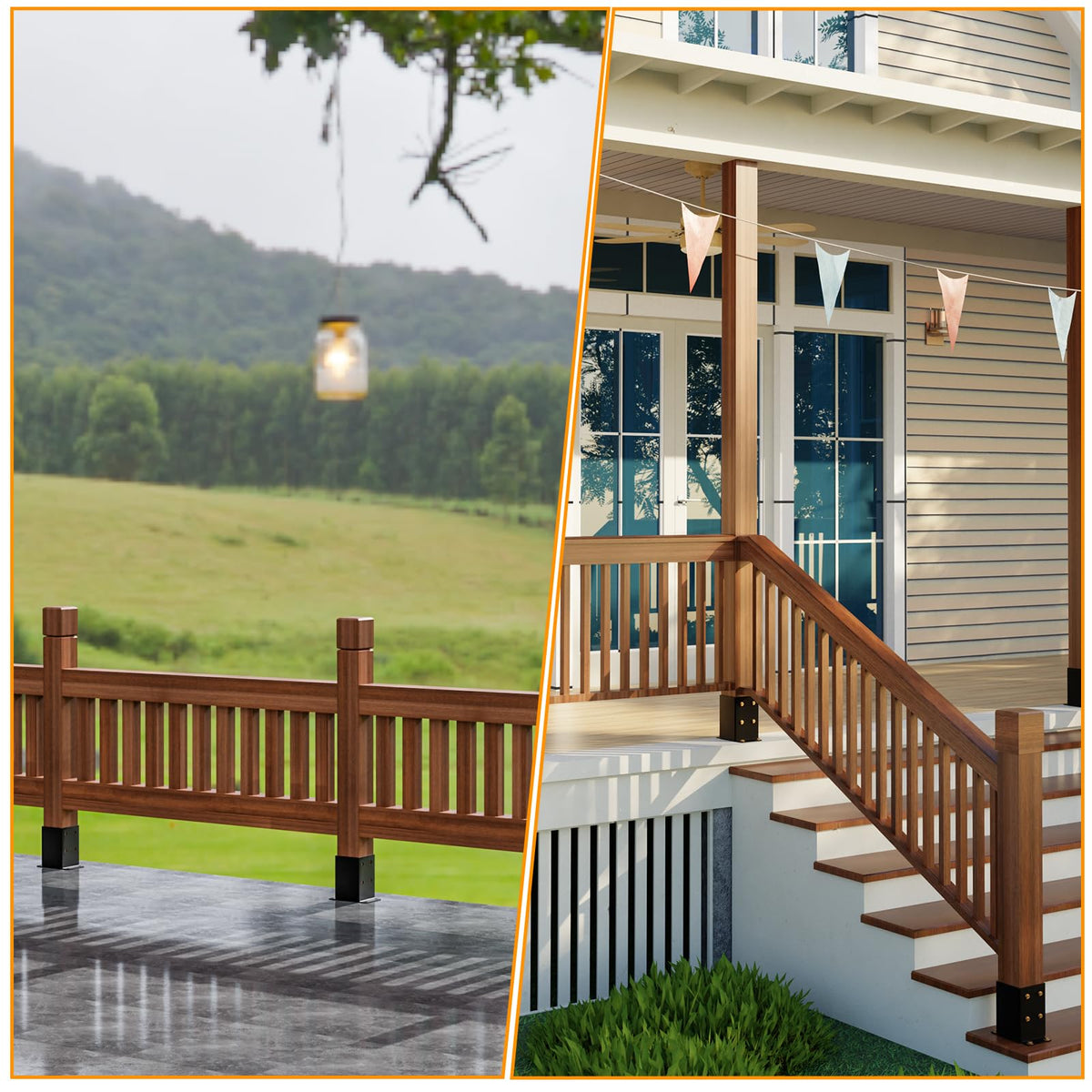 AOSTD post base supports decks, gazebos, and porch railings.