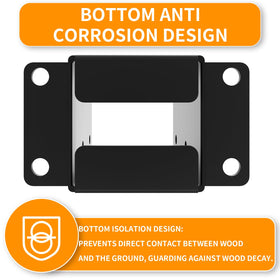 AOSTD 4x4 post base fits actual 3.5x3.5x5.5 inch posts on wood or concrete.