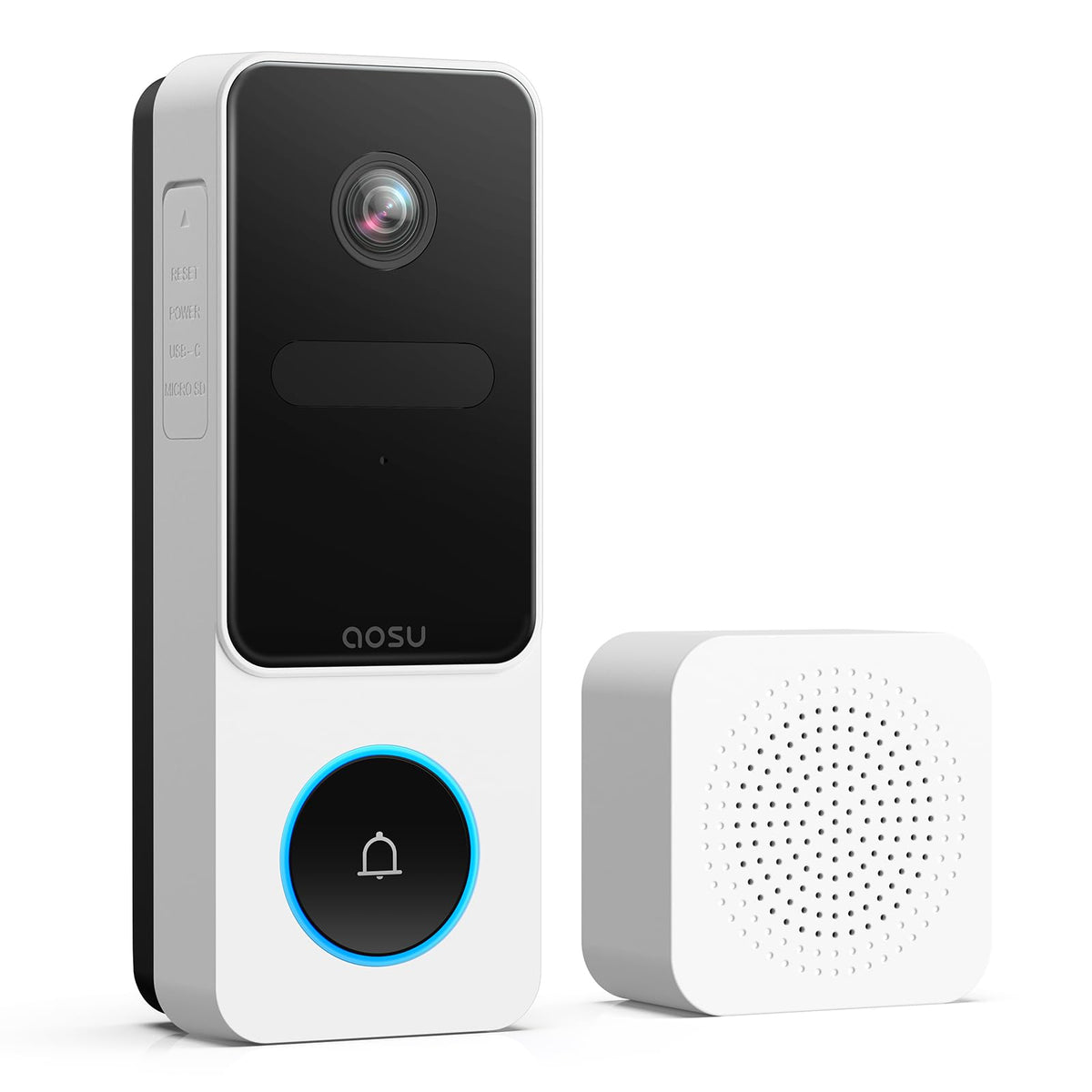 Aosu Doorbell Camera head-to-toe view captures visitors from head to toe for complete doorstep awareness.