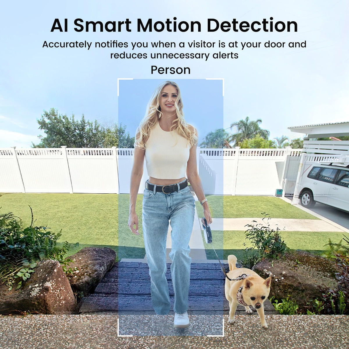 Aosu Doorbell Camera quick voice reply enables hands-free visitor responses when busy.