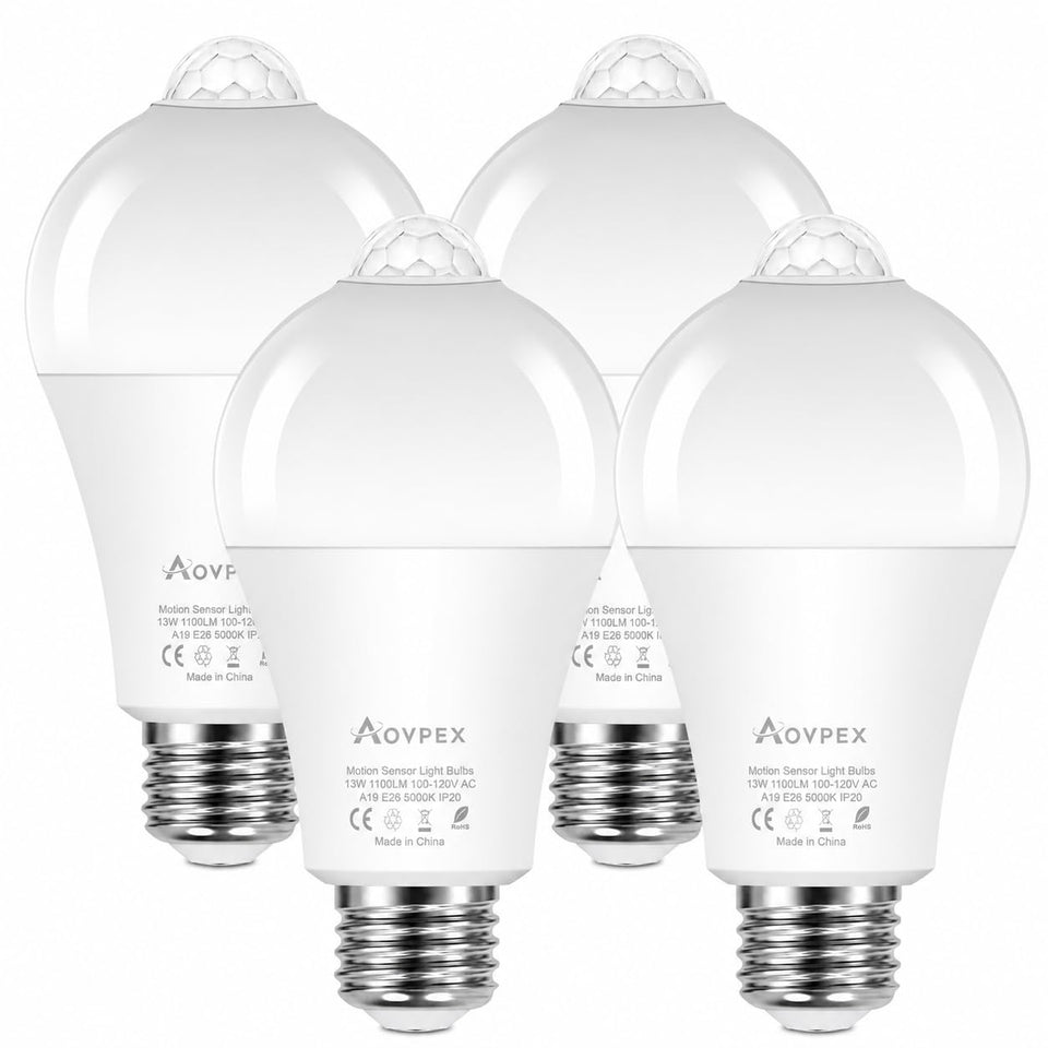 Aovpex motion sensor bulb lighting a porch for safe entry at night