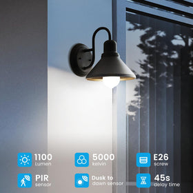 Aovpex motion sensor bulb illuminating a stairwell for safer steps