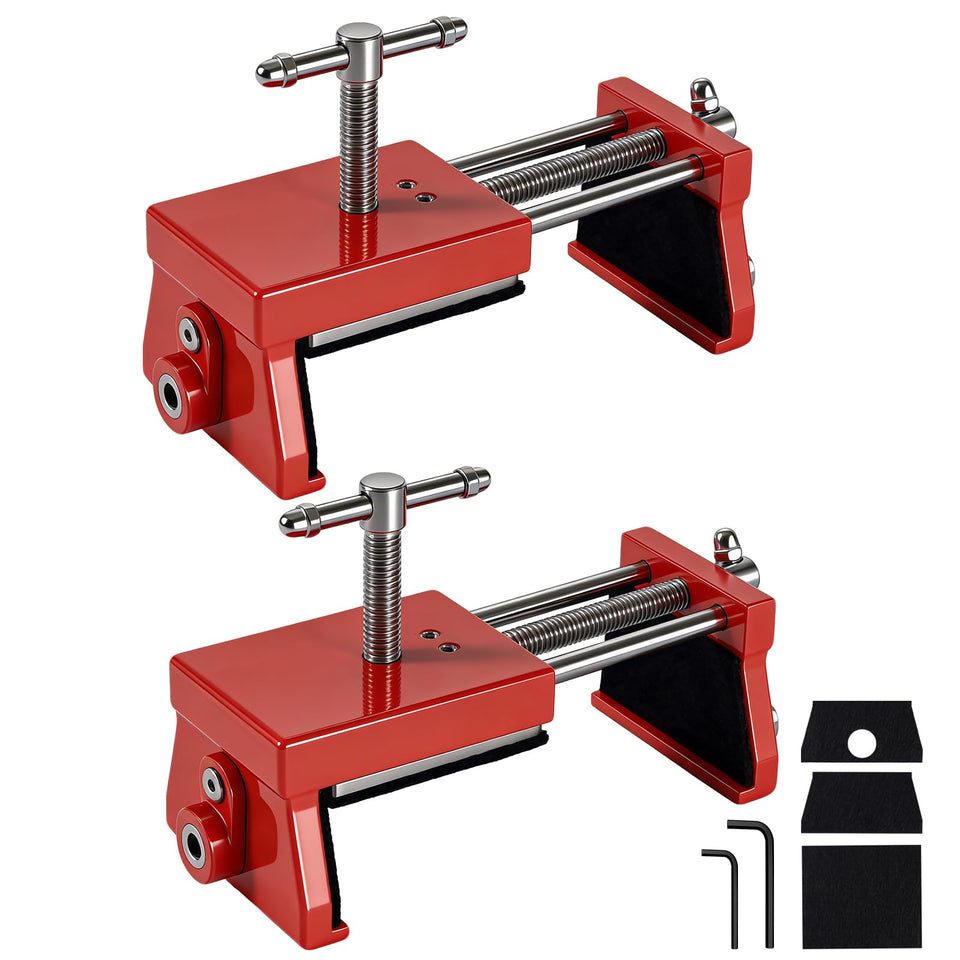 AOVPIBY 2PCS cabinet clamps with built-in drill aligner enable fast, accurate face frame alignment.