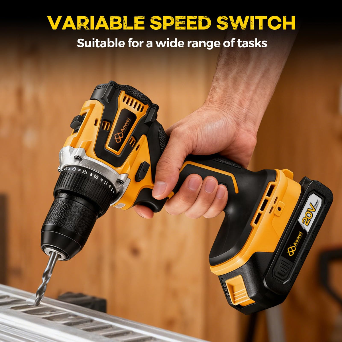 AOWEI alloy steel accessories showcase sturdy drill bits and driver bits.