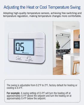 Aowel thermostat close-up of control buttons for simple manual operation