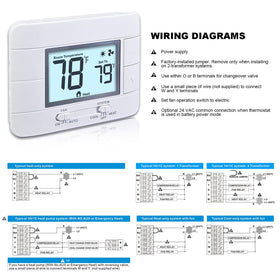 Aowel thermostat packaging includes batteries and quick-start guide
