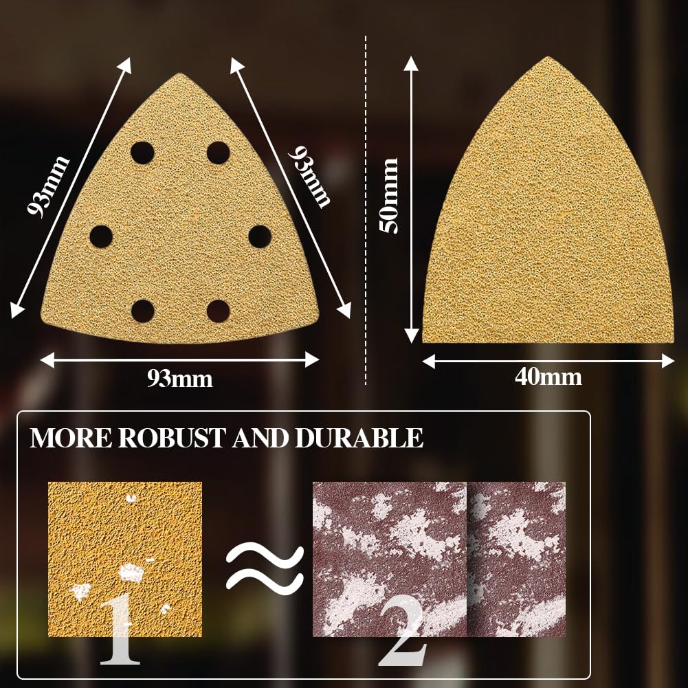 Aozzy triangle 93mm sanding discs with 60-240 grits for diverse tasks