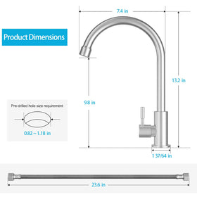 Apaix cold-only bar faucet brushed nickel finish adds modern, fingerprint-resistant style.
