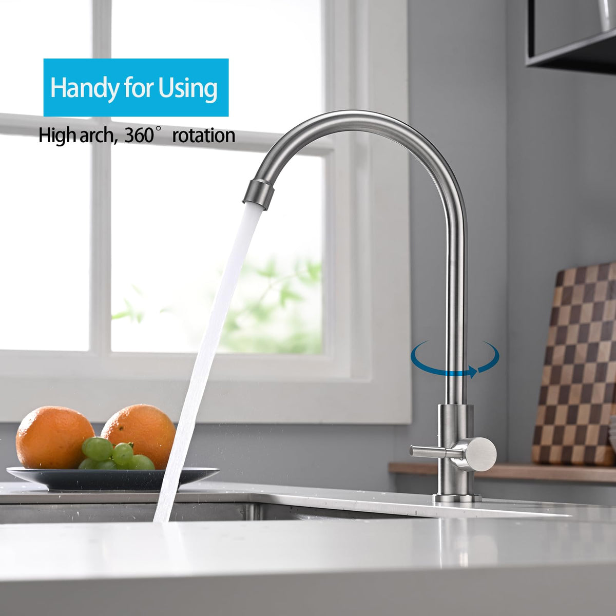 Apaix cold-only bar faucet removable aerator helps regulate flow and simplify cleaning.