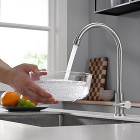 Apaix cold-only bar faucet spout arch 360 rotation enables full sink access.