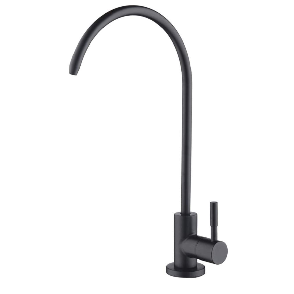 Apaix matte black faucet close-up showing durable stainless steel for daily use
