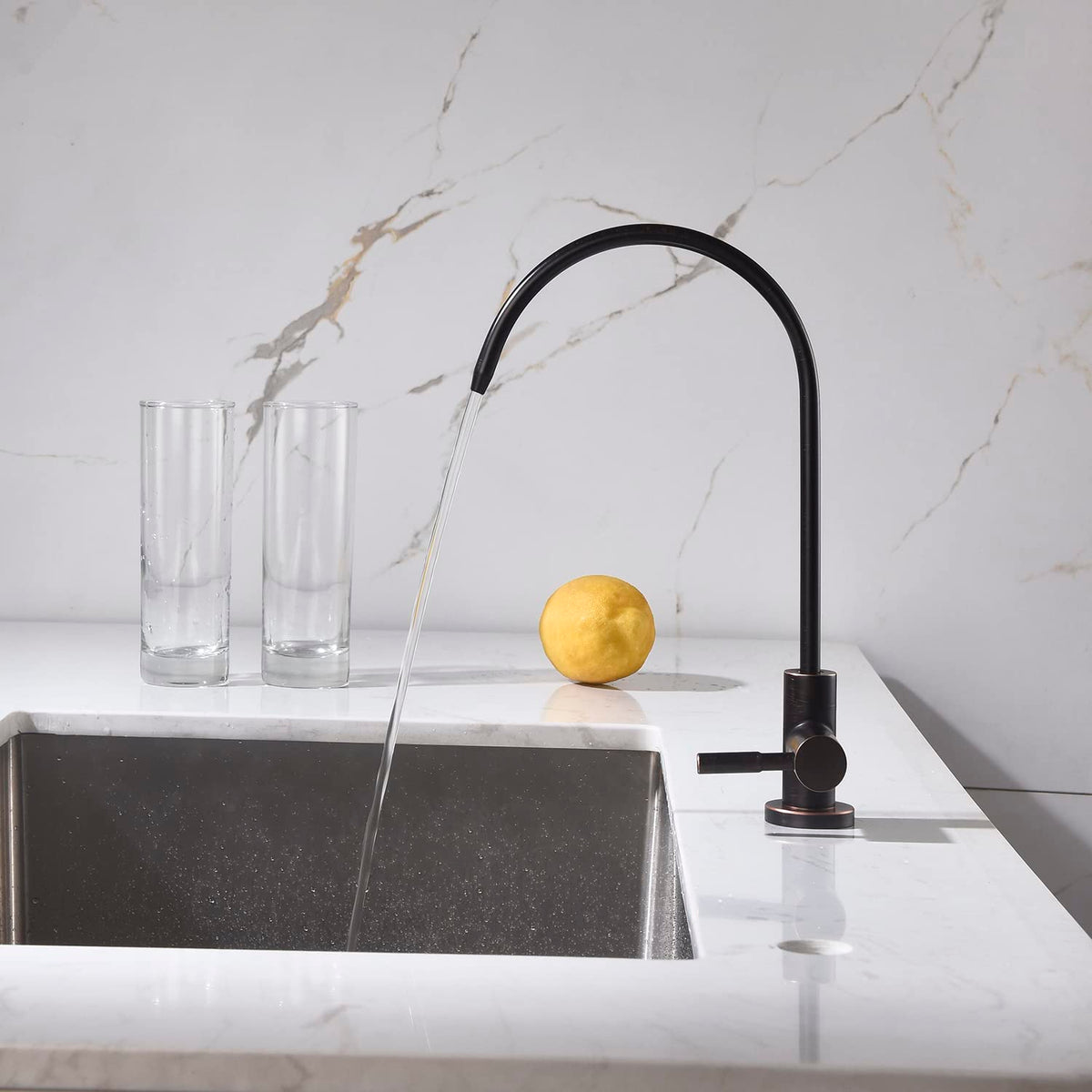 Apaix RO faucet bronze finish with swivel spout for easy filling.