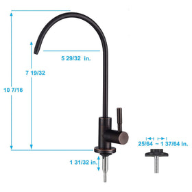 Apaix RO faucet swivel-spout close-up showing 360-degree reach.