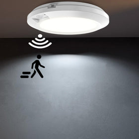 APCENS motion sensor light mounted on ceiling showing compact, cordless ceiling illumination