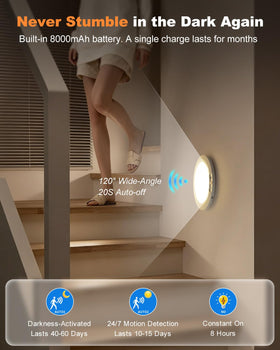 APCENS rechargeable ceiling light with USB-C delivers weeks of illumination per charge.