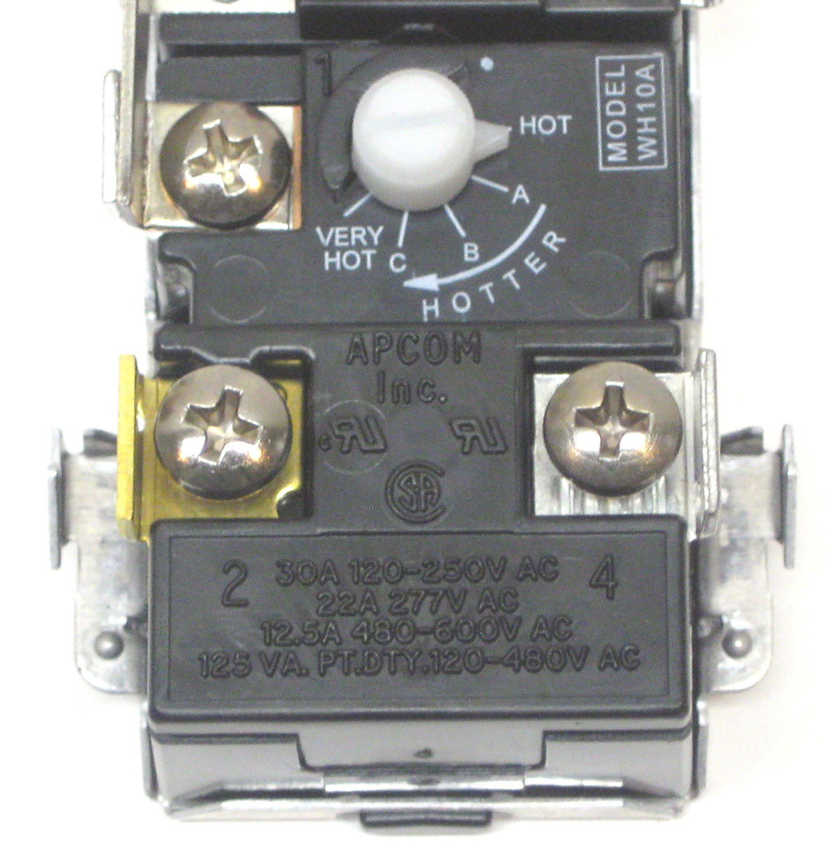 APCOM WH10-A high limit switch close up highlighting the safety feature.