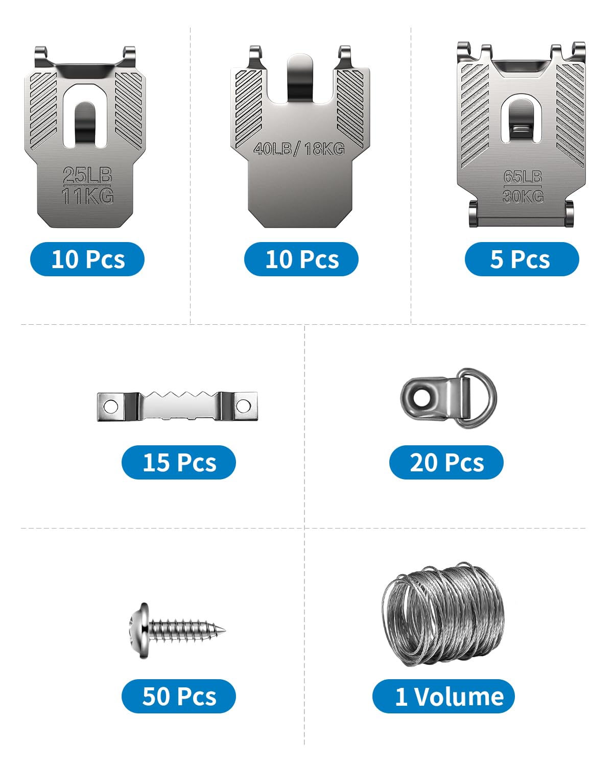 ApeBest 111Pcs 40lb hanger provides reliable hold for medium frames.