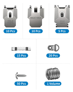 ApeBest 111Pcs 40lb hanger provides reliable hold for medium frames.