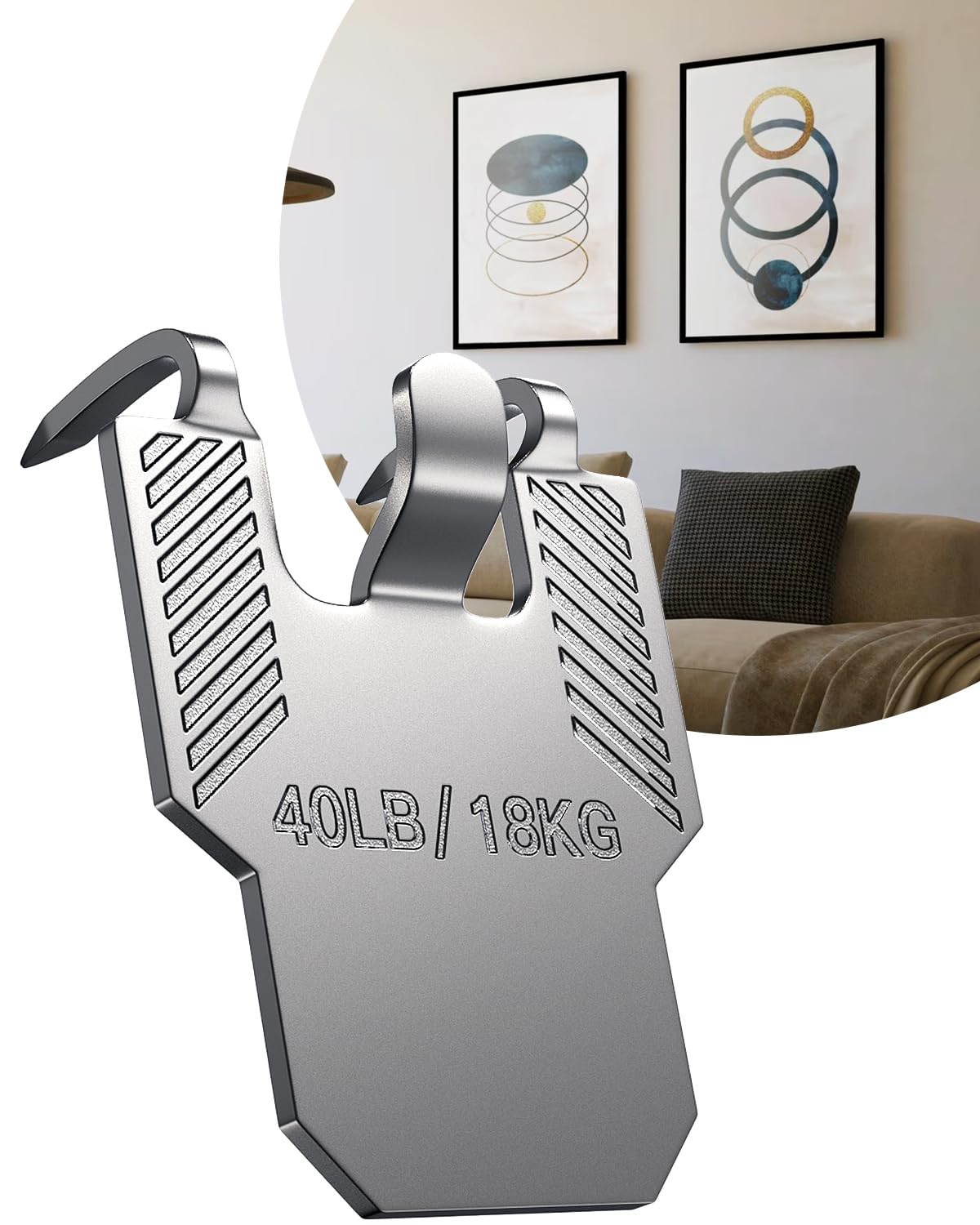 ApeBest claw-hangers drywall 40lbs capacity for secure heavyweight art.