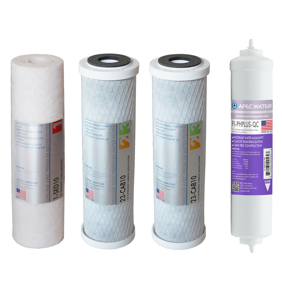 APEC Ultimate 10in sediment filter captures dirt for cleaner water.