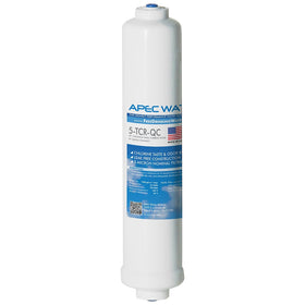 APEC Water inline carbon filter with quick-connect ready for easy installation