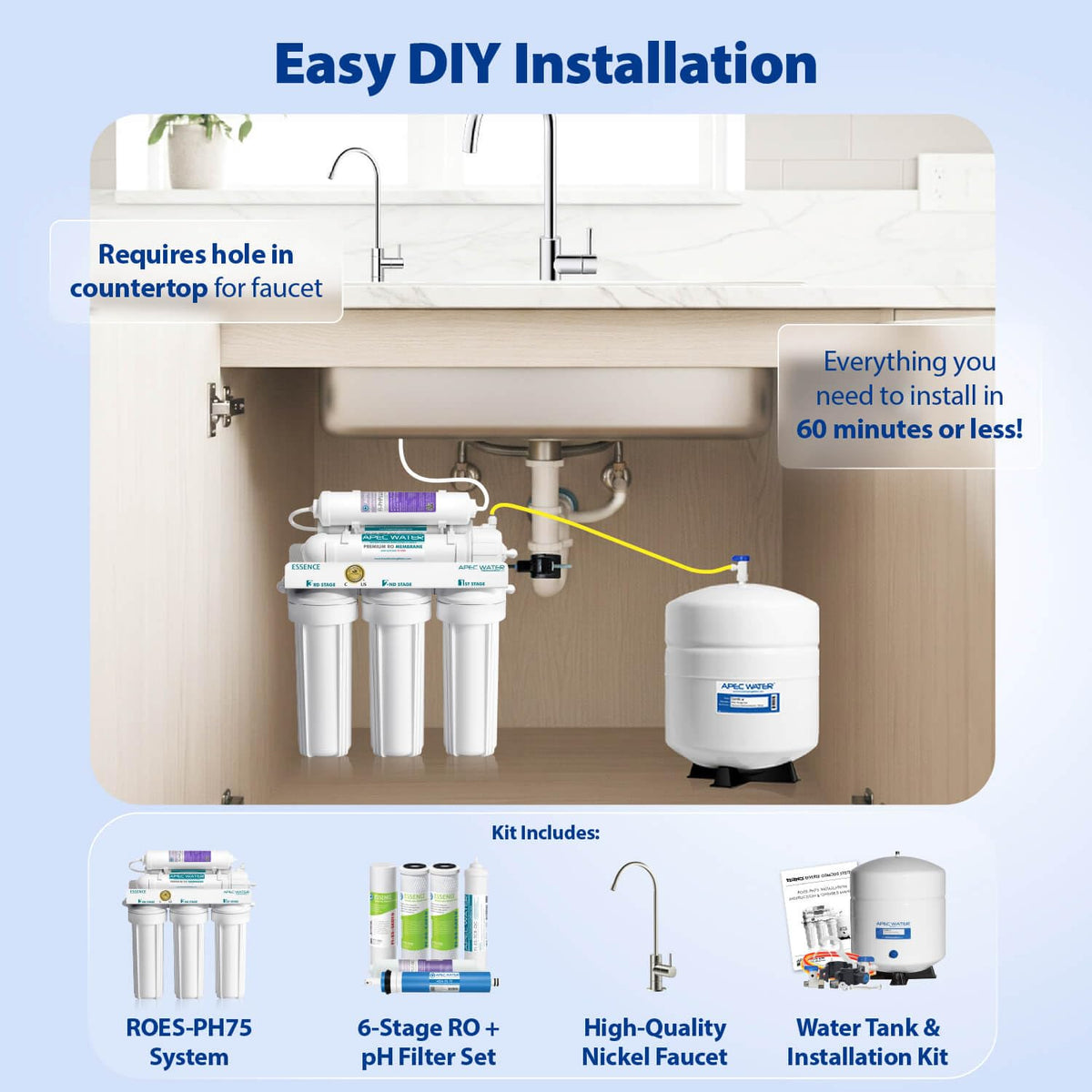 APEC Water alkaline-mineral-filter delivers balanced taste and minerals