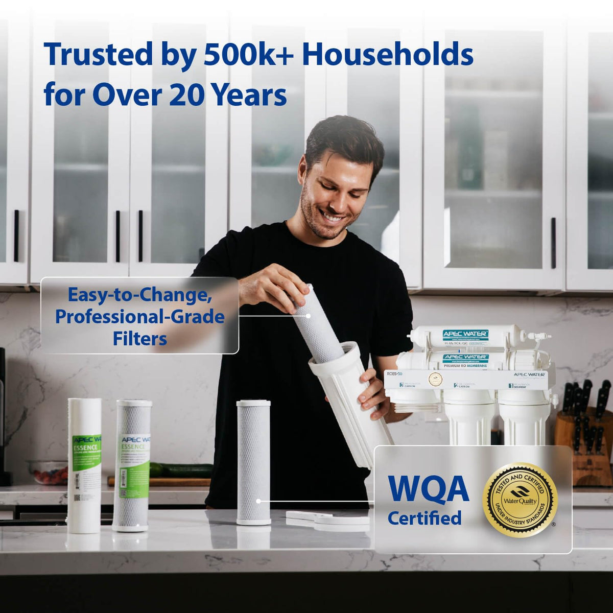APEC Water compact-under-sink-design fits small kitchens while delivering clean water