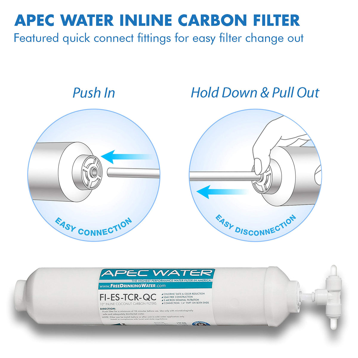 APEC Water FI-ES-TCR-QC system installed under-sink shows tidy, efficient setup