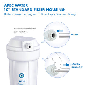 APEC Water HW-10 compatible with any 10-inch filters for flexible installations.