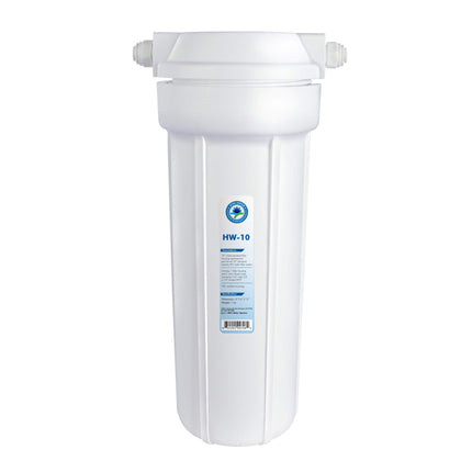 APEC Water HW-10 white filter housing ready for standard 10-inch filters.