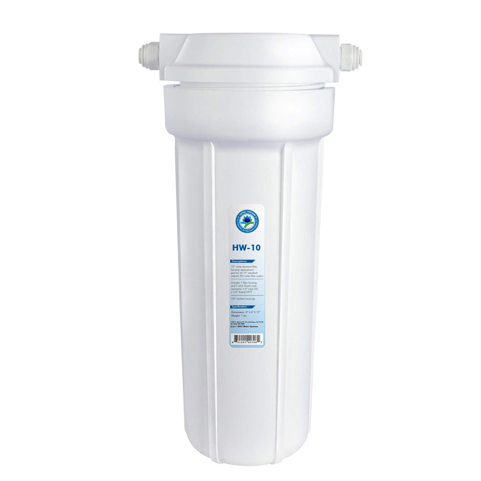 APEC Water HW-10 white filter housing ready for standard 10-inch filters.