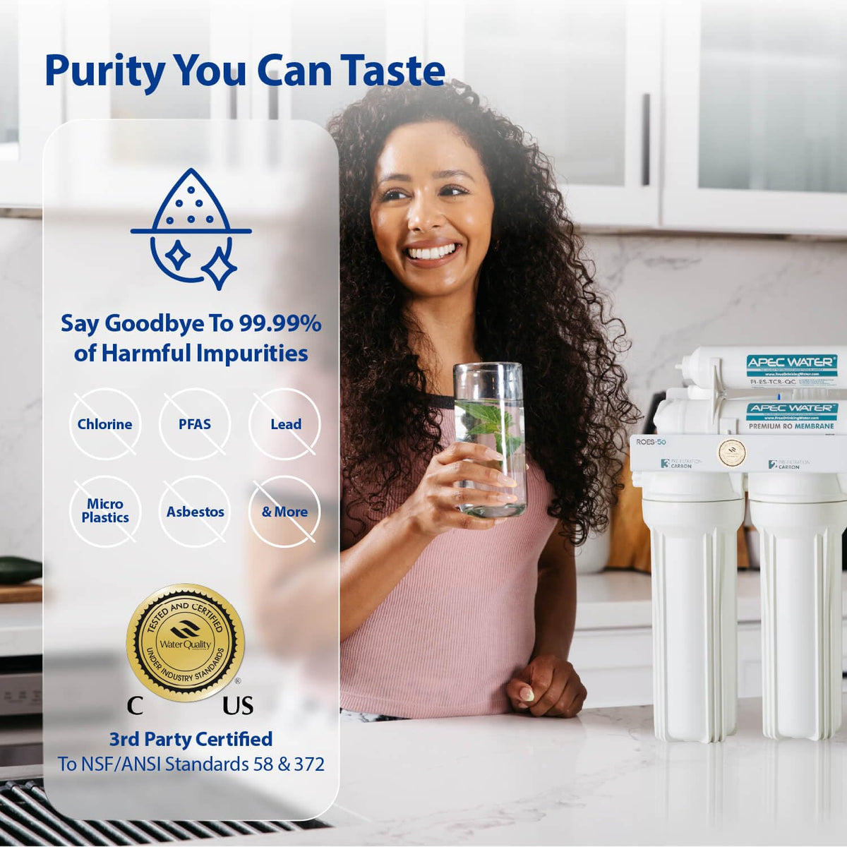 APEC Water NSF-certified-label demonstrates trusted quality for home filtration