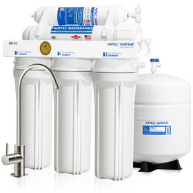APEC Water RO-90 front view showcasing compact under-sink filtration for pure water